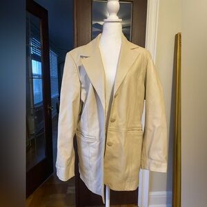 Cream Leather Jacket